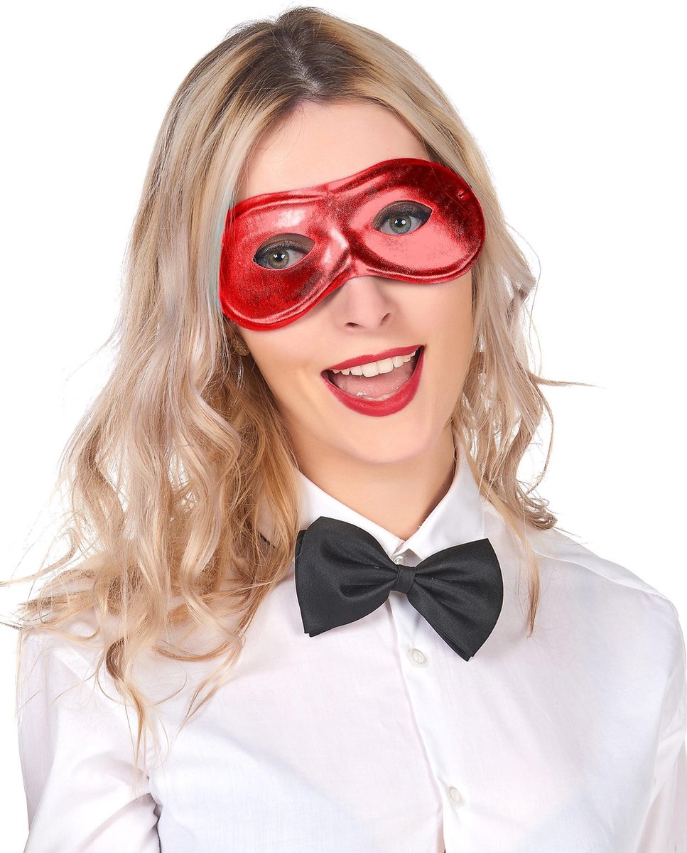 NINGBO PARTY SUPPLIES - Metaal-rood masker voor volwassenen - Maskers > Masquerade masker